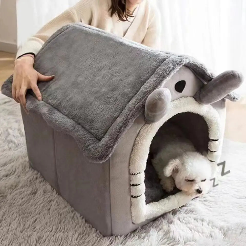 All-Season Cosy Dog House Bed