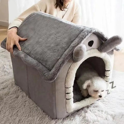 All-Season Cosy Dog House Bed