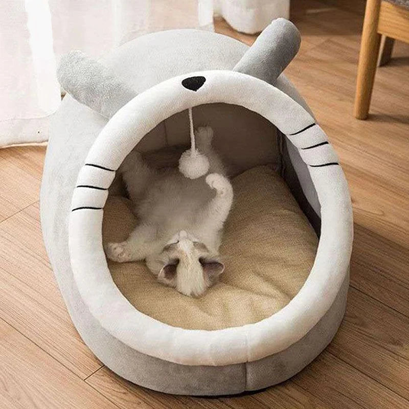 Cartoon Calming Cat Cave Bed — view 4