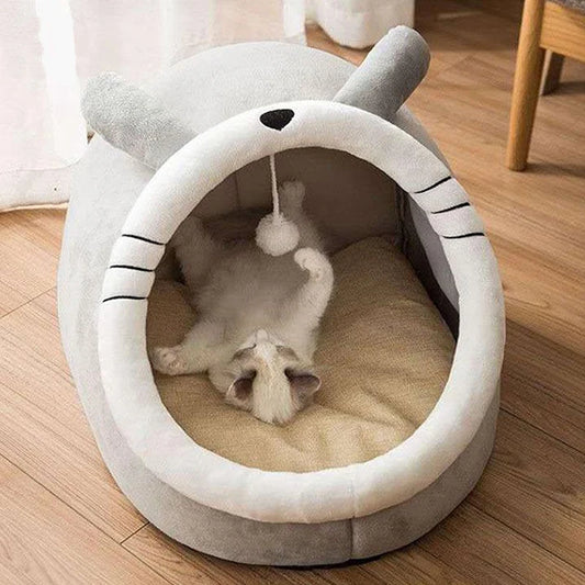 Cartoon Calming Cat Cave Bed — view 4