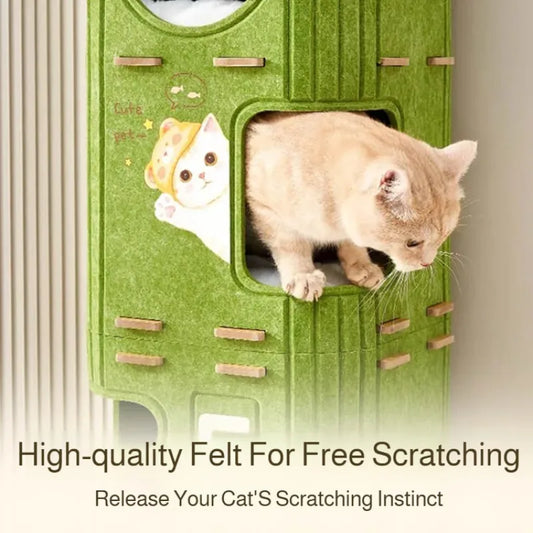 Treetop Felt Cat Den & Scratcher