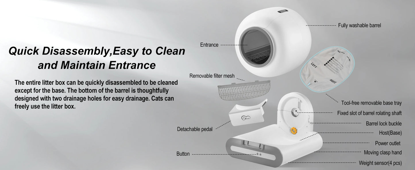 DOEL 65L Self-Cleaning Smart Cat Litter Box