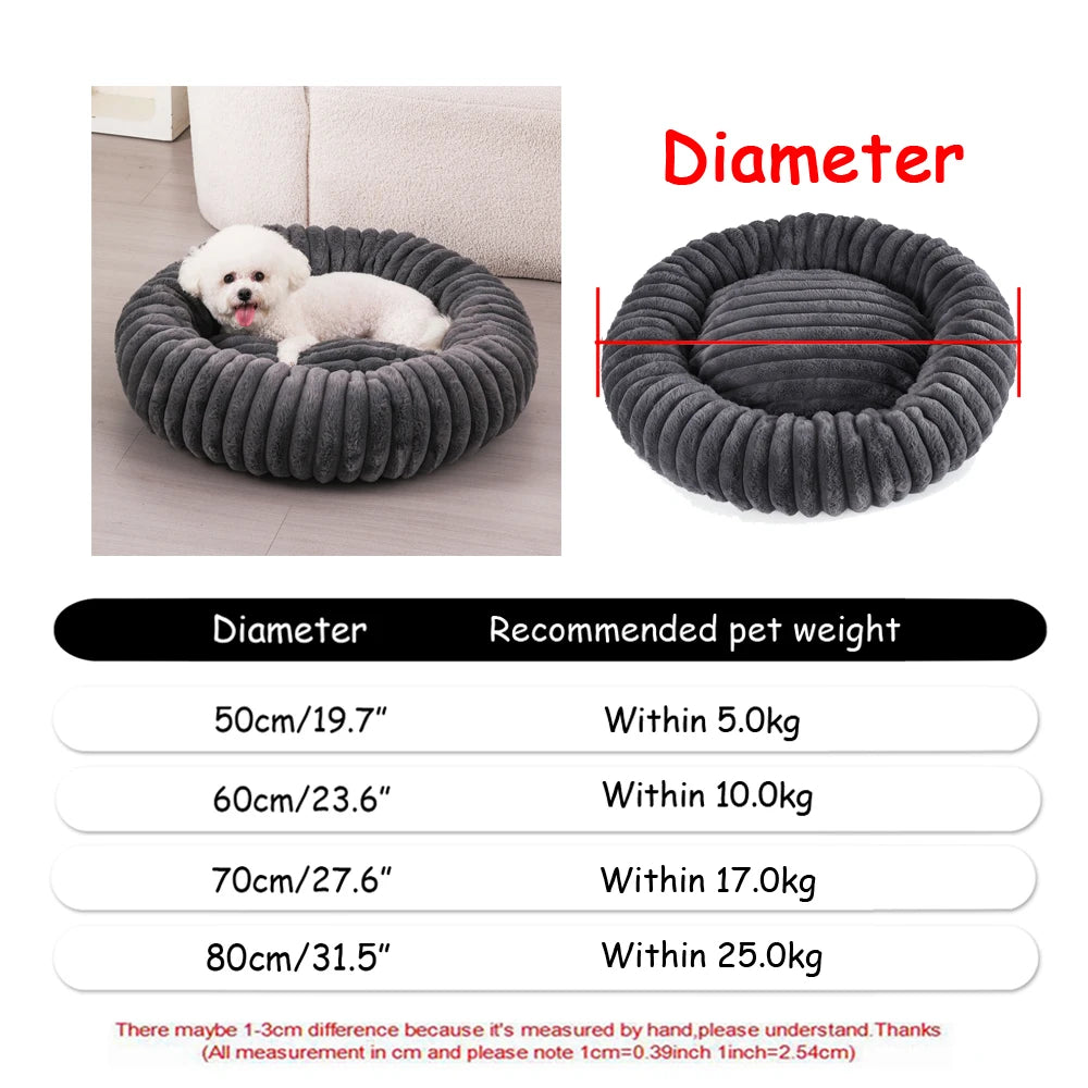 Plush Donut Calming Pet Bed