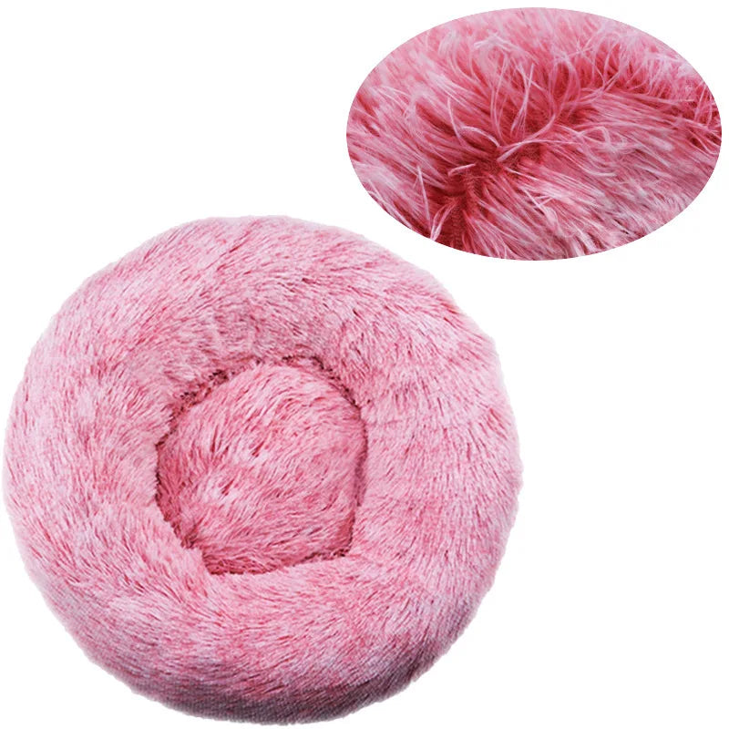 Plush Donut Calming Pet Bed
