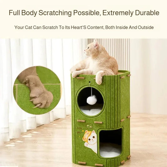 Treetop Felt Cat Den & Scratcher