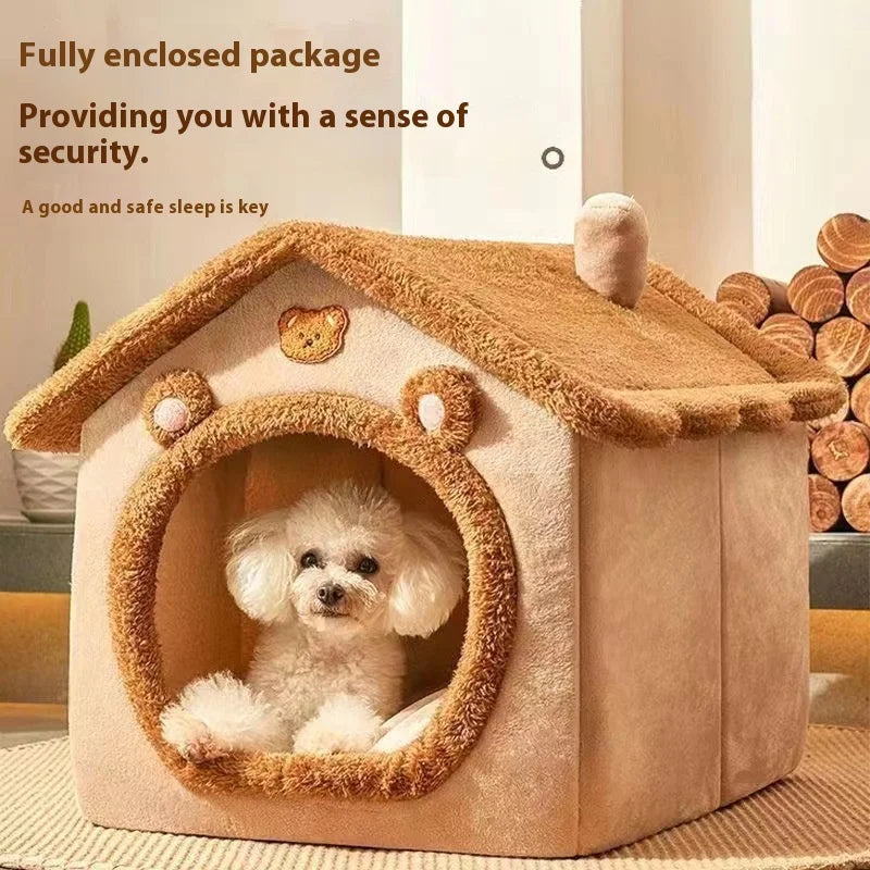 All-Season Cosy Dog House Bed