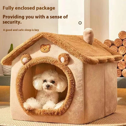 All-Season Cosy Dog House Bed