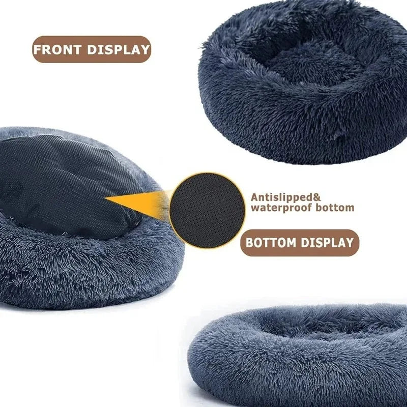 Plush Donut Calming Pet Bed