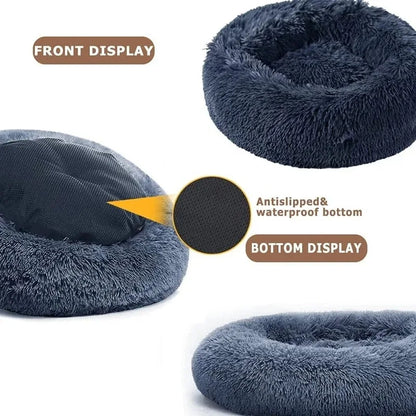 Plush Donut Calming Pet Bed