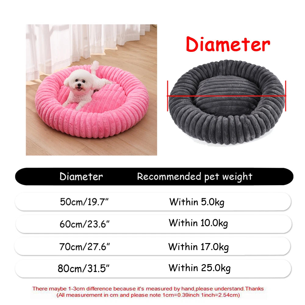 Plush Donut Calming Pet Bed
