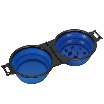 Foldable Twin Travel Feeder Bowl