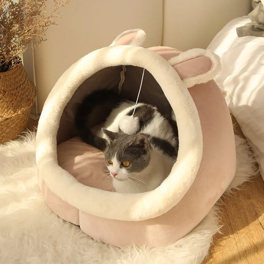 Cartoon Calming Cat Cave Bed — view 2