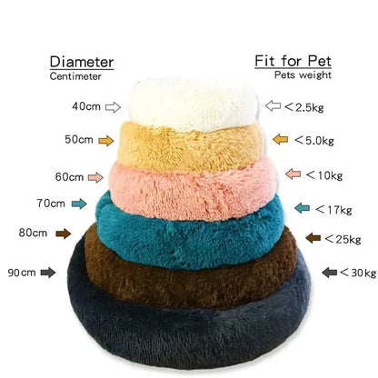 Plush Donut Calming Pet Bed