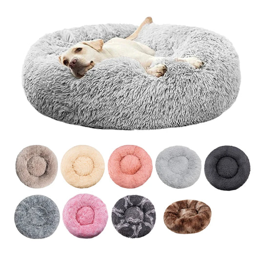 Plush Donut Calming Pet Bed for dogs and cats