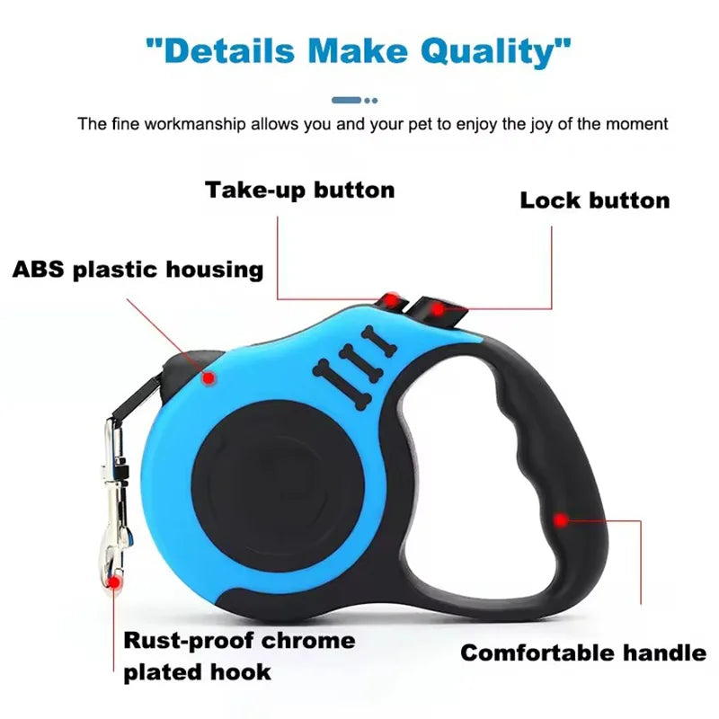 Braided Nylon Retractable Dog Lead