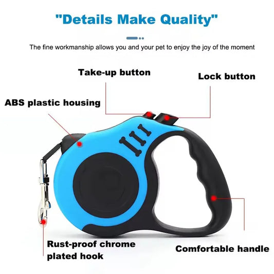 Braided Nylon Retractable Dog Lead