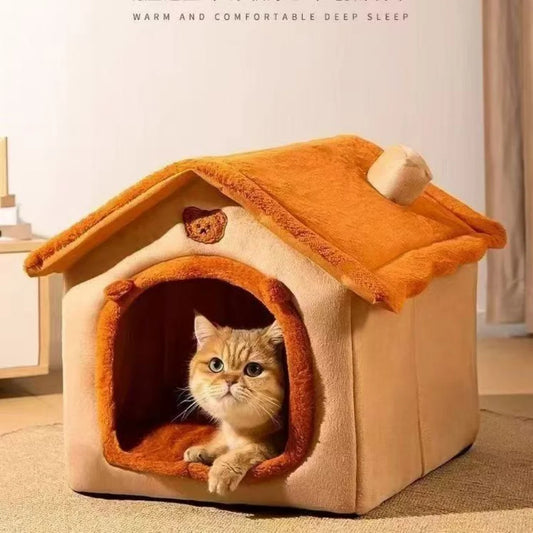 All-Season Cosy Dog House Bed