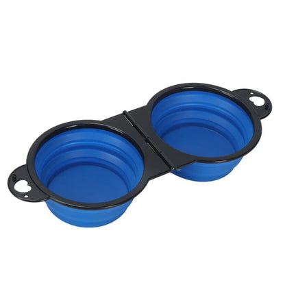 Foldable Twin Travel Feeder Bowl