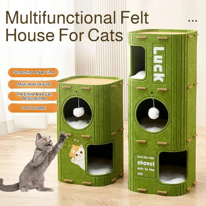 Treetop Felt Cat Den & Scratcher